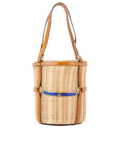 Wicker Cestino Bucket Bag, front view